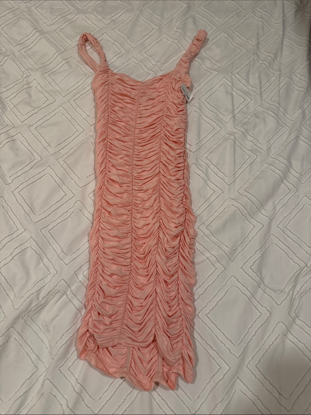NWT Bebe Ruched Pink Sleeveless Bodycon Dress